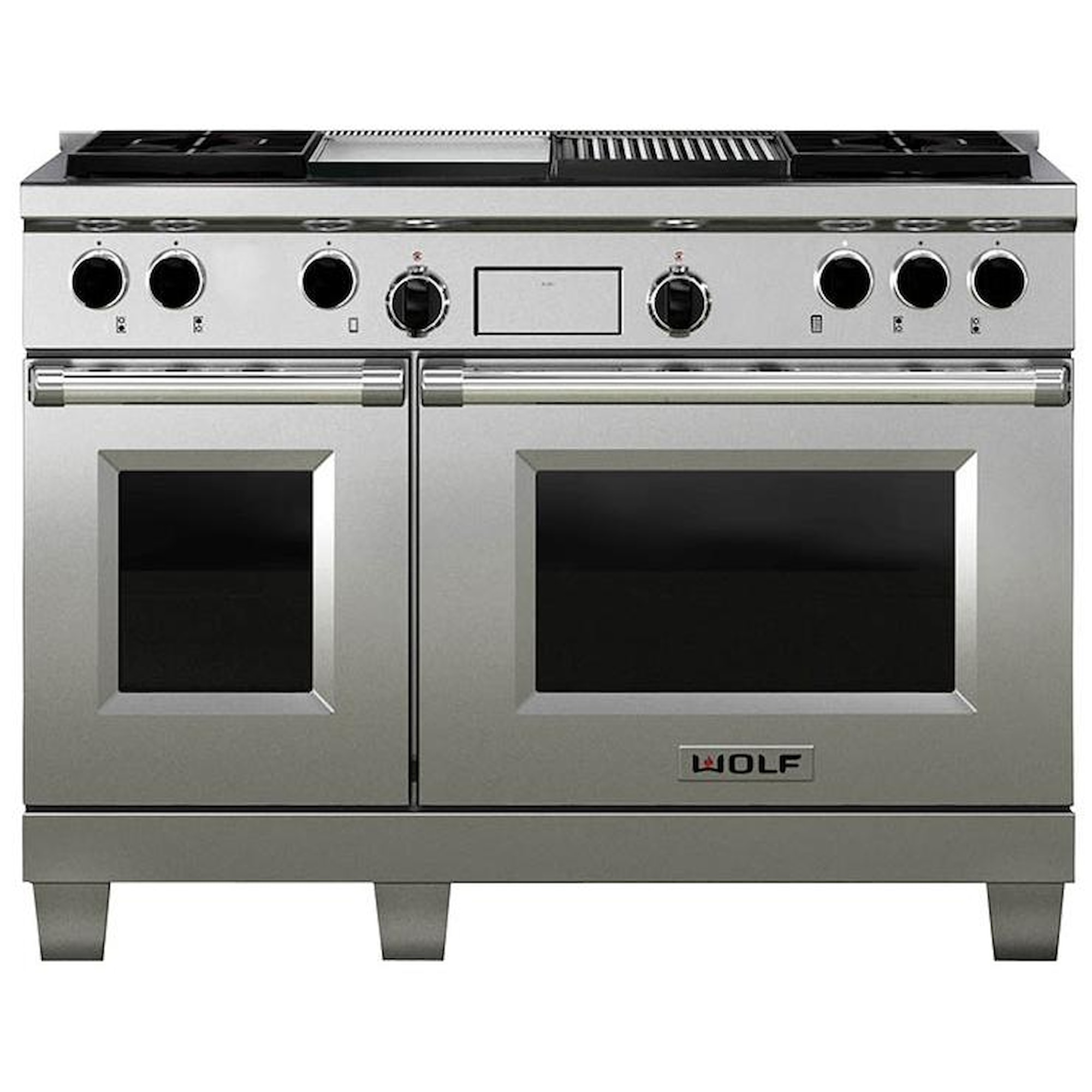 Wolf DF484CG 48" Freestanding Dual Fuel Range with Double Oven, 4